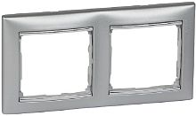 Рамка горизонтальная Legrand Valena 2-м. алюминий/серебряный штрих картинка